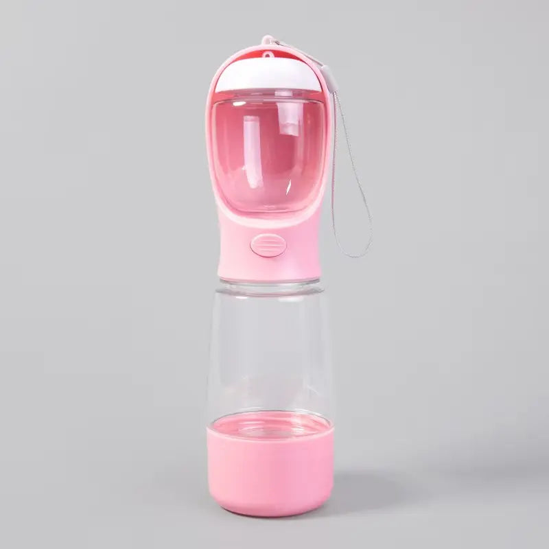 3-in-1 Portable Dog Water Bottle – Leak-Proof Travel Bottle with Poop Bag Holder & Food Jar, Includes 15 Bags