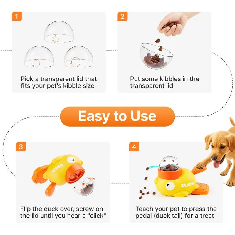 Cat Puzzle Toy – Duck-Shaped Interactive Treat Dispenser & Slow Feeder for Cats & Small Dogs