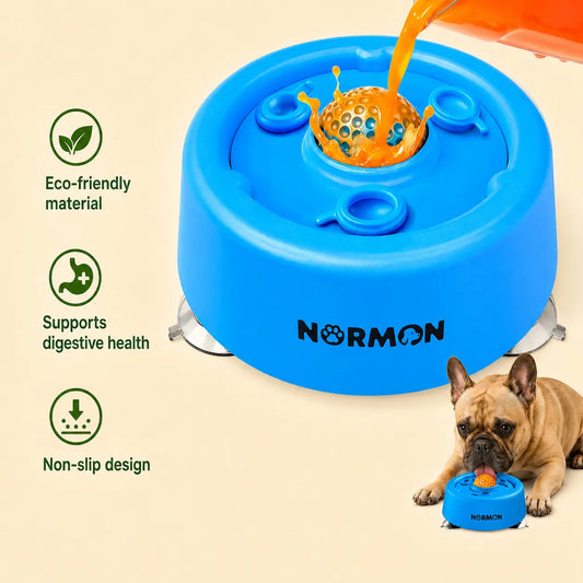 Slow Feeder Dog Bowl – No-Spill Suction Base Lick Bowl for Puppies & Dogs of All Sizes