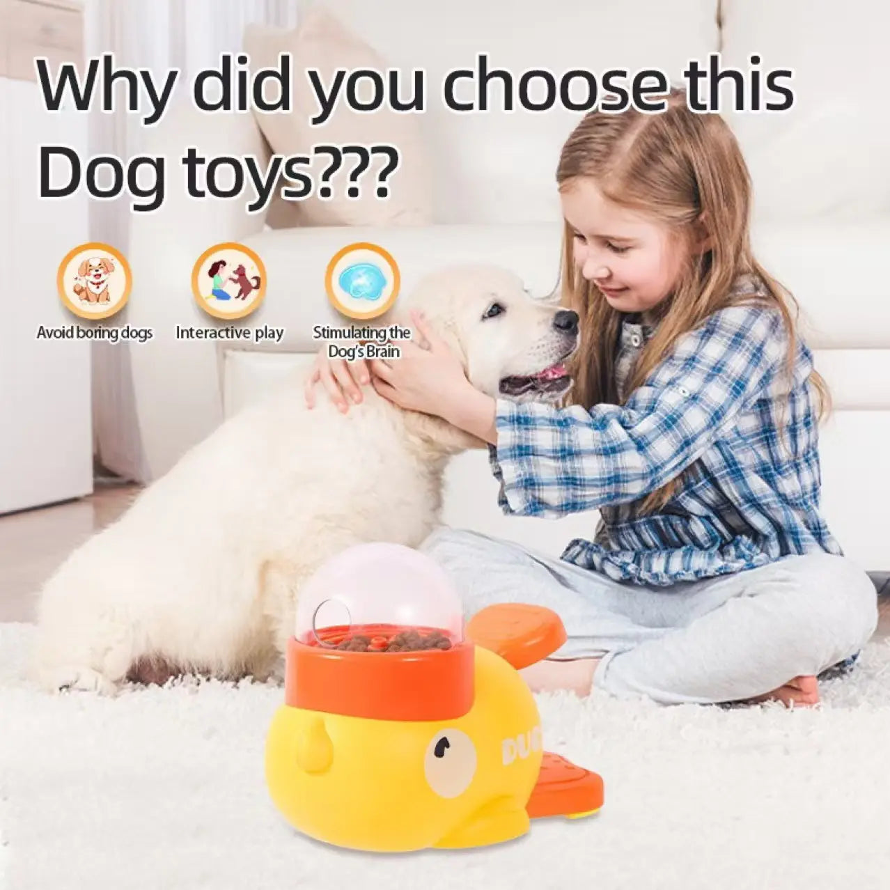 Cat Puzzle Toy – Duck-Shaped Interactive Treat Dispenser & Slow Feeder for Cats & Small Dogs