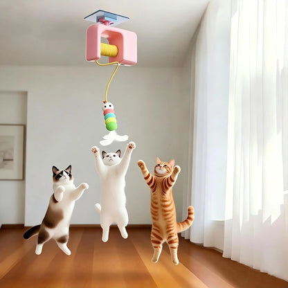 Automatic Cat Teaser Toy – USB Rechargeable Retractable Bungee Toy for Door, Interactive Self-Play Exercise Toy for Indoor Cats