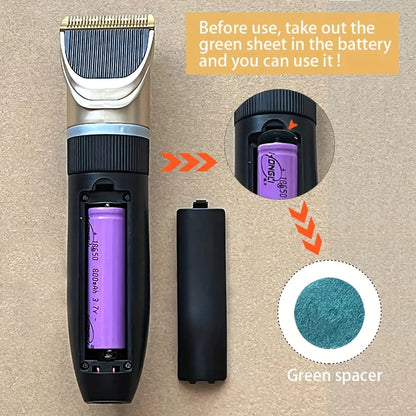 Professional Pet Grooming Clipper Set for Dogs & Cats – Quiet Electric Trimmer for Home Use