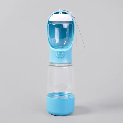 3-in-1 Portable Dog Water Bottle – Leak-Proof Travel Bottle with Poop Bag Holder & Food Jar, Includes 15 Bags