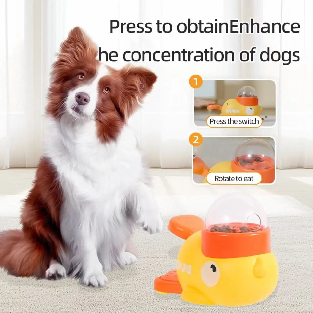 Cat Puzzle Toy – Duck-Shaped Interactive Treat Dispenser & Slow Feeder for Cats & Small Dogs