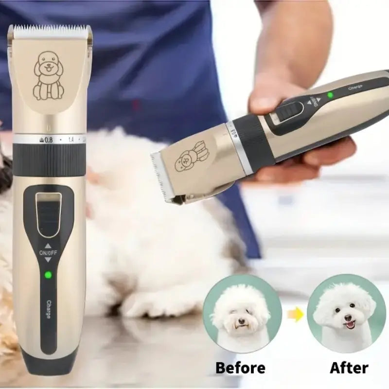 Professional Pet Grooming Clipper Set for Dogs & Cats – Quiet Electric Trimmer for Home Use