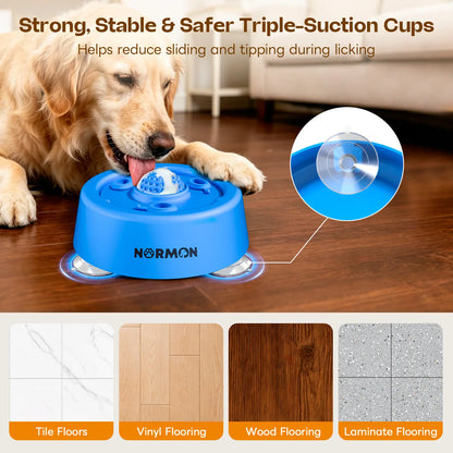 Slow Feeder Dog Bowl – No-Spill Suction Base Lick Bowl for Puppies & Dogs of All Sizes