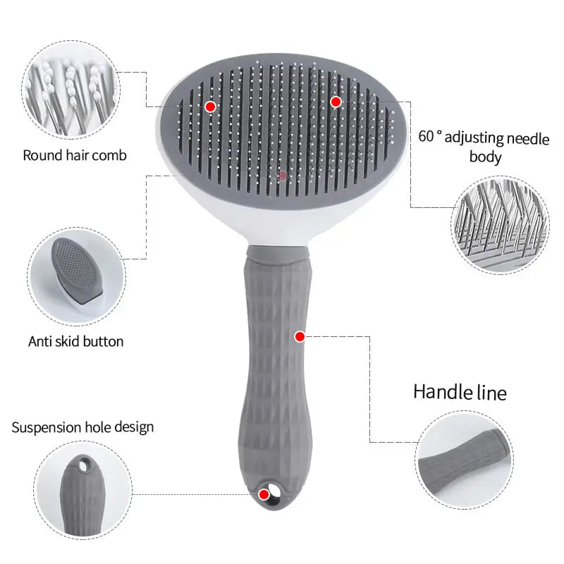 4-Piece Pet Grooming Kit – Self-Cleaning Slicker Brush, Dematting Comb & Fur Removal Tools for Dogs & Cats