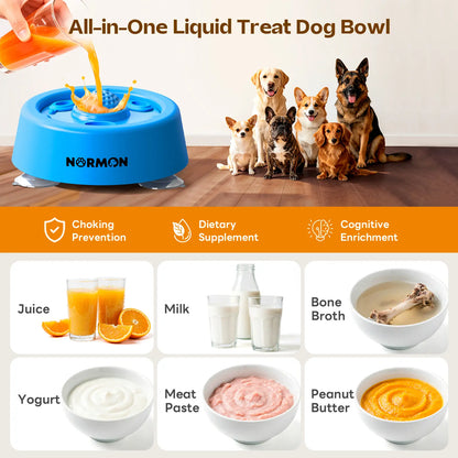 Slow Feeder Dog Bowl – No-Spill Suction Base Lick Bowl for Puppies & Dogs of All Sizes