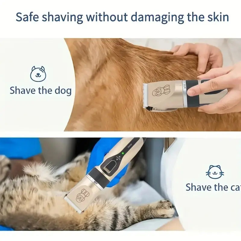 Professional Pet Grooming Clipper Set for Dogs & Cats – Quiet Electric Trimmer for Home Use