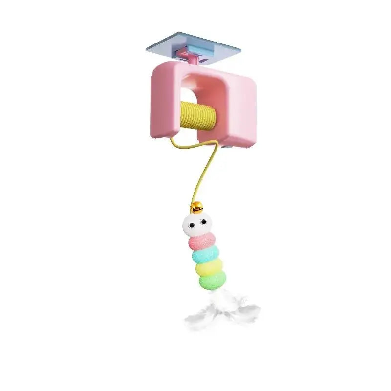 Automatic Cat Teaser Toy – USB Rechargeable Retractable Bungee Toy for Door, Interactive Self-Play Exercise Toy for Indoor Cats