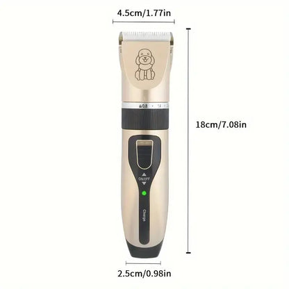 Professional Pet Grooming Clipper Set for Dogs & Cats – Quiet Electric Trimmer for Home Use